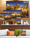 USA Skyline from Fan Pier at Night - Extra Large Cityscape Wall Art