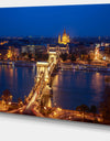 Illuminated Cain Bridge Budapest - Modern Cityscape Wall Art