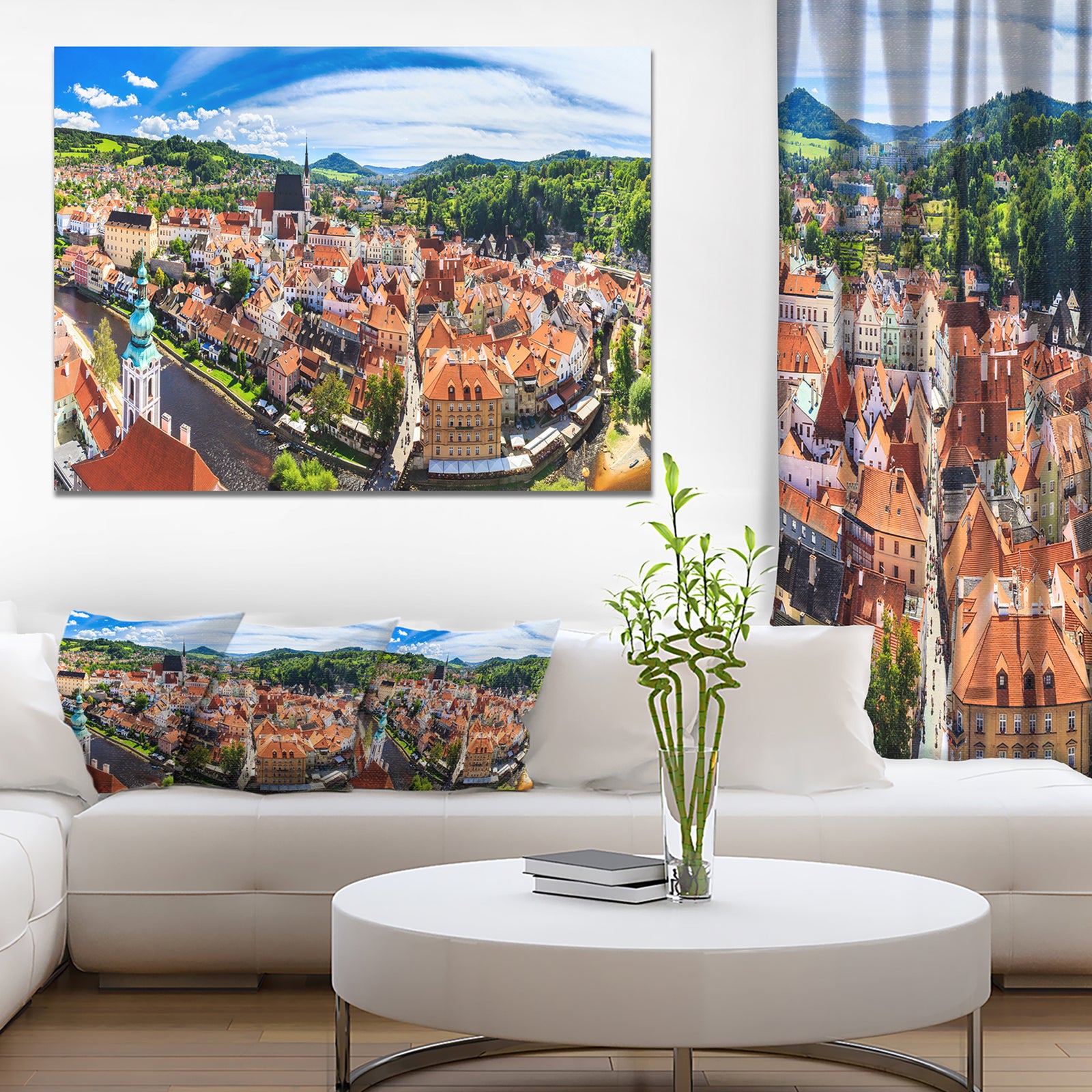 City Aerial View Panorama - Modern Cityscape Wall Art