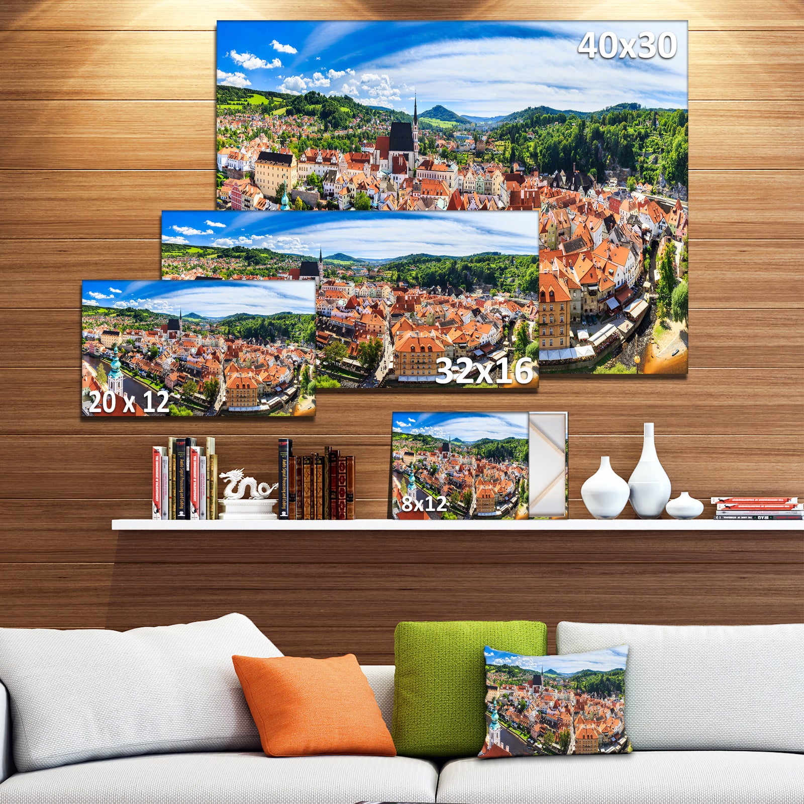 City Aerial View Panorama - Modern Cityscape Wall Art