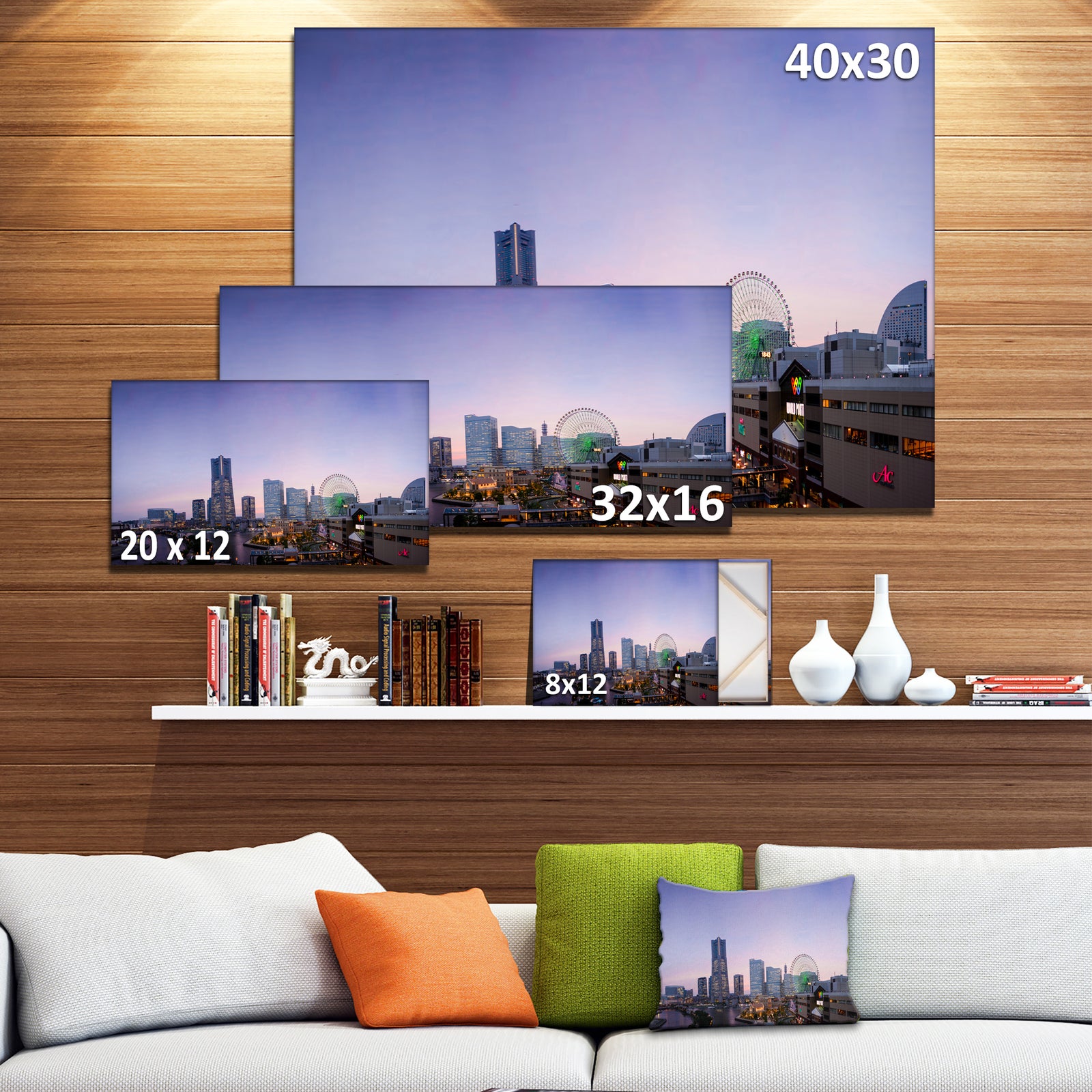 Minato Mirai Yokohama at Twilight - Modern Cityscape Wall Art