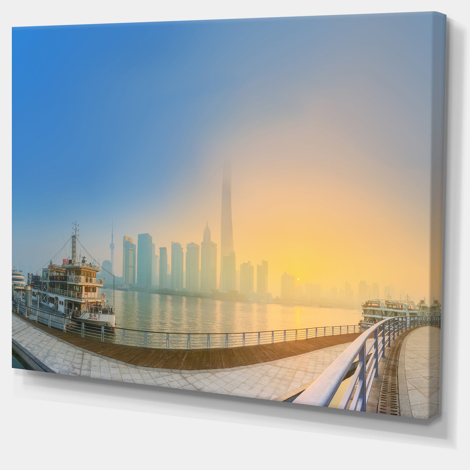 Shanghais Night with Lights - Modern Cityscape Wall Art