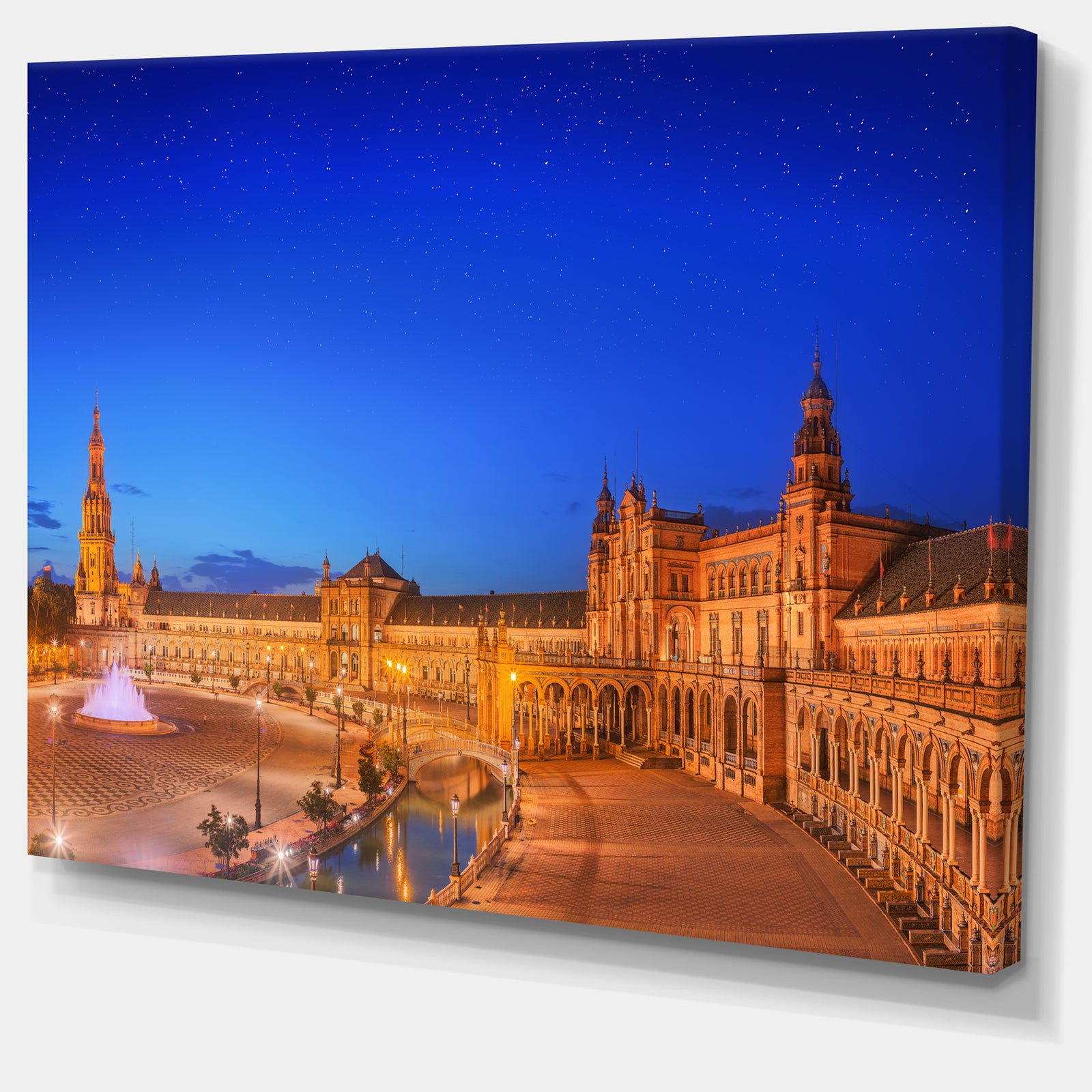 View of Spain Square at Sunset - Modern Cityscape Wall Art