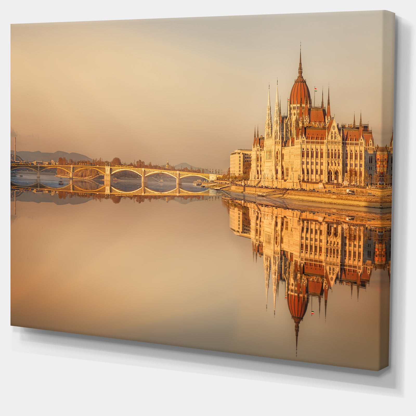 Hungarian Parliament Panorama - Modern Cityscape Wall Art