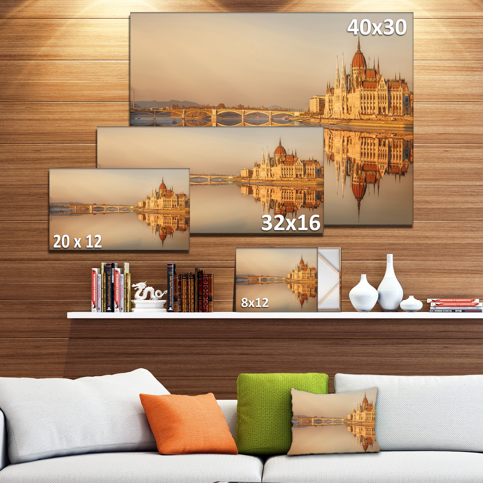 Hungarian Parliament Panorama - Modern Cityscape Wall Art