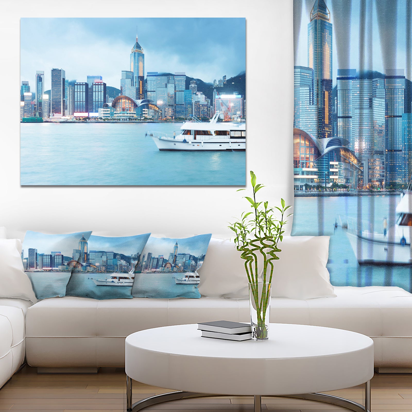 Hong Kong City at Night - Modern Cityscape Wall Art