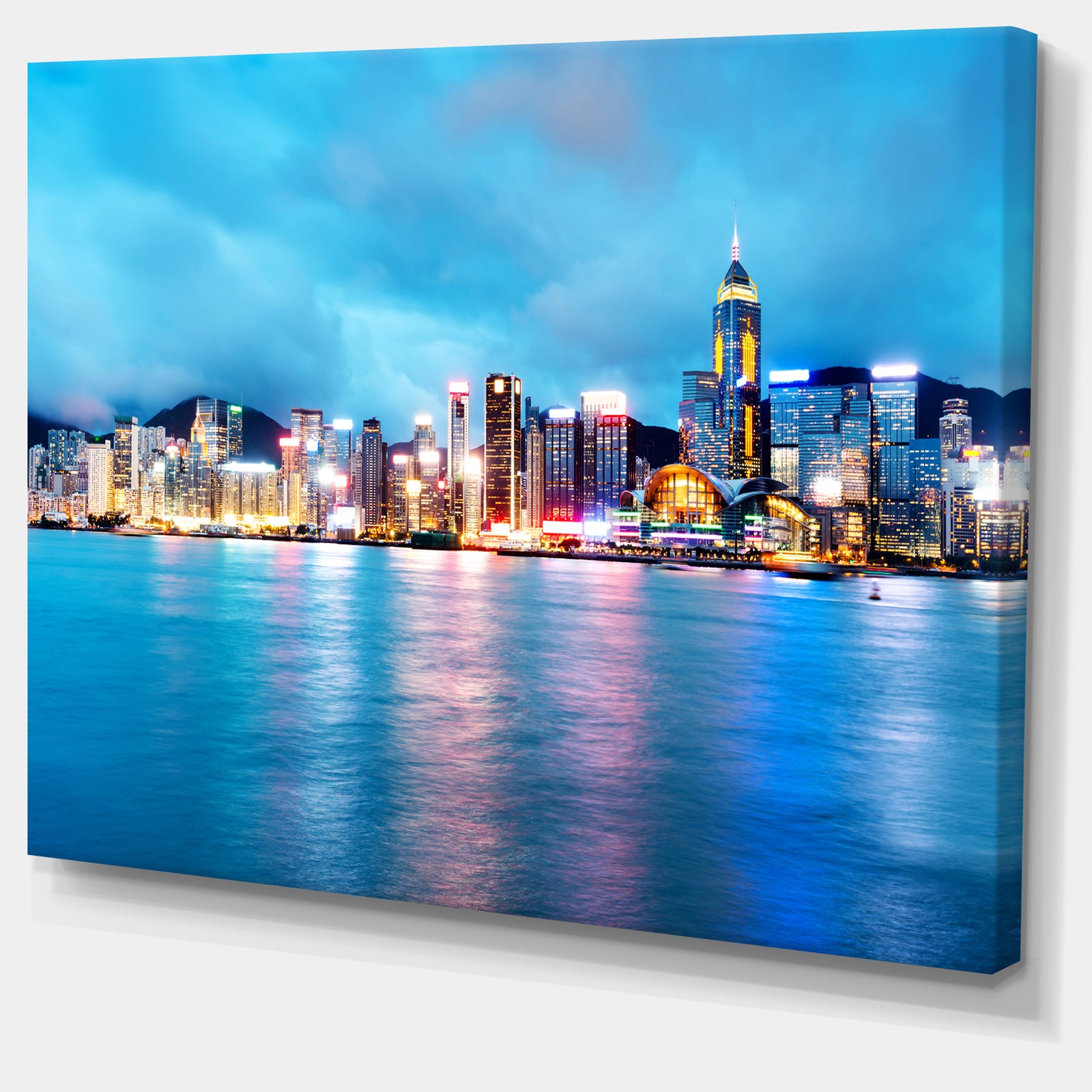 Colorful Hong Kong at Night - Modern Cityscape Wall Art