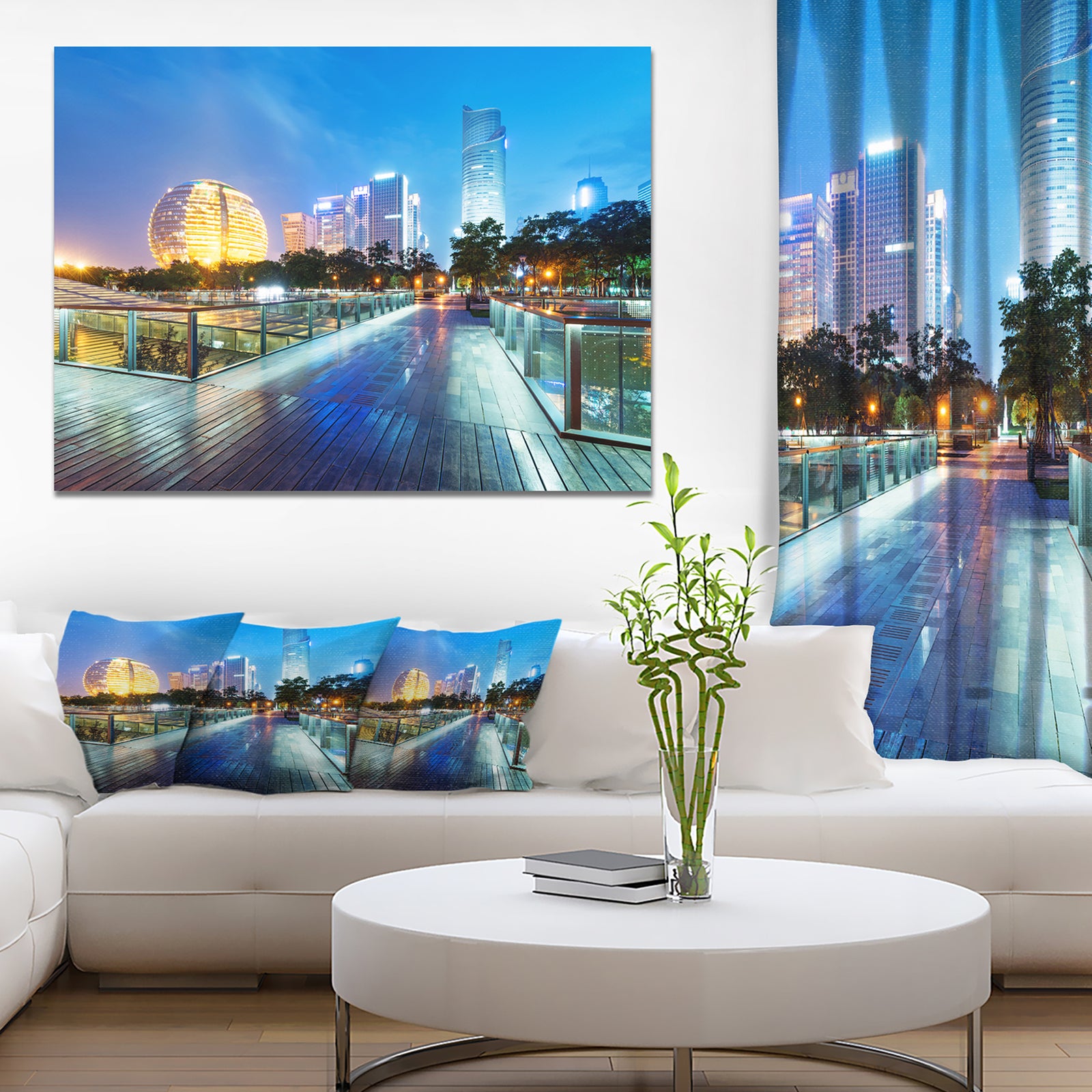 China Hangzhou Skyscrapers - Modern Cityscape Wall Art