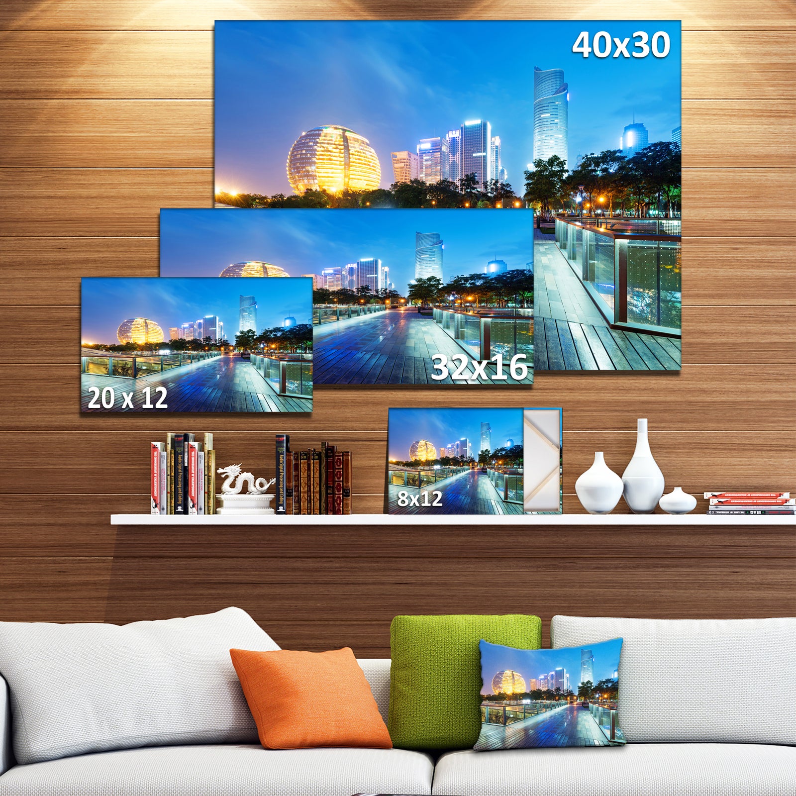 China Hangzhou Skyscrapers - Modern Cityscape Wall Art
