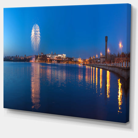 Embankment of City Panorama - Modern Cityscape Wall Art
