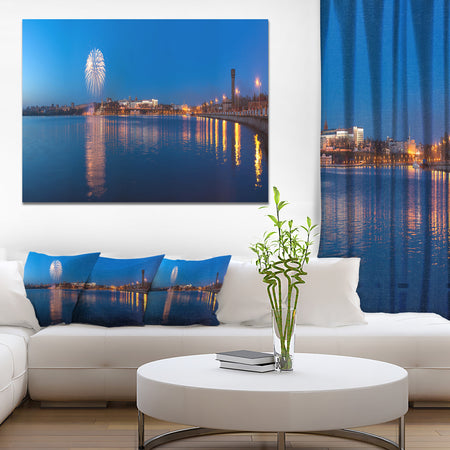Embankment of City Panorama - Modern Cityscape Wall Art