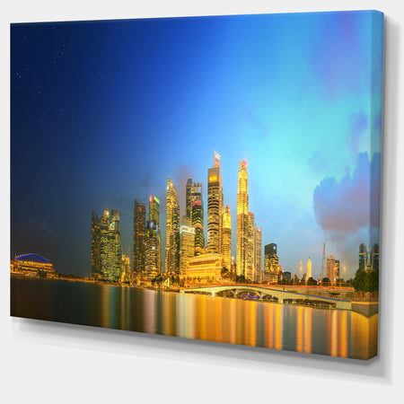 Singapore Skyline and Marina Bay - Cityscape Canvas Wall Art