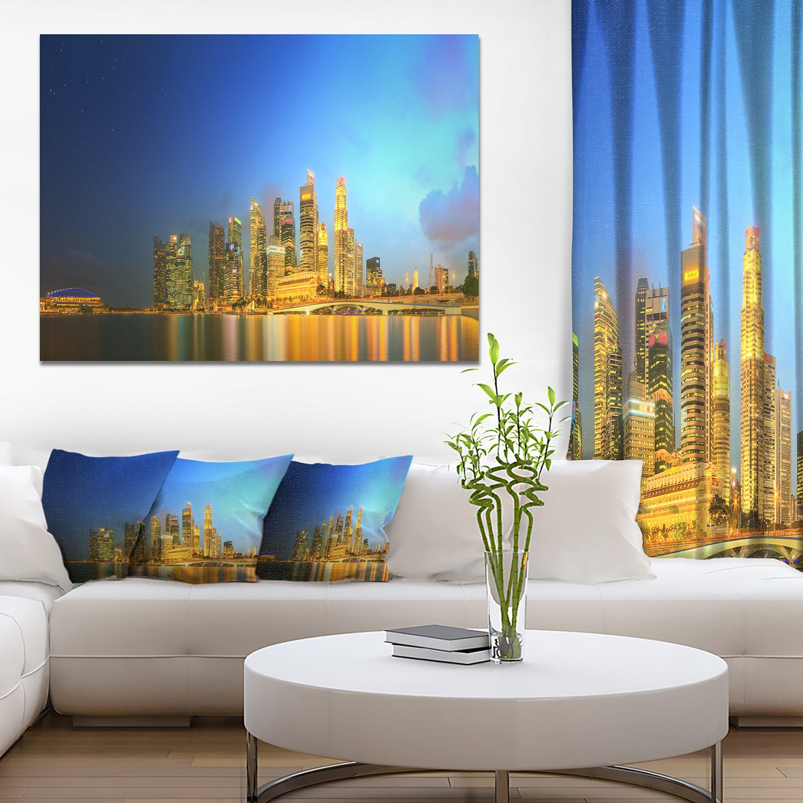 Singapore Skyline and Marina Bay - Cityscape Canvas Wall Art