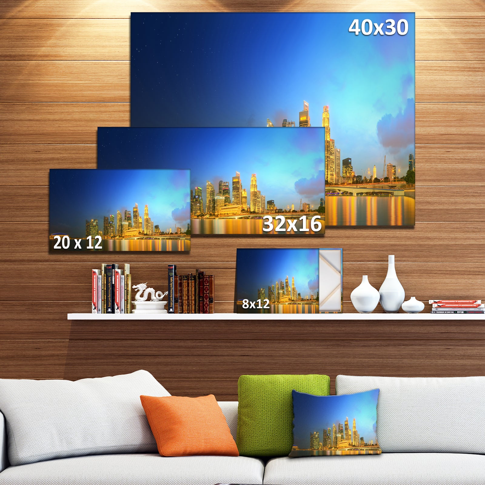 Singapore Skyline and Marina Bay - Cityscape Canvas Wall Art