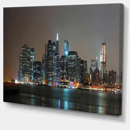 Evening New York Panorama - Cityscape Canvas Wall Art