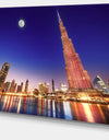 Burj Khalifa Night Landscape - Cityscape Wall Art on Canvas