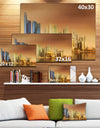 Singapore Skyline under Brown Sky - Cityscape Wall Art on Canvas