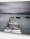Pier and Boats at Seashore - Bridge and Pier Canvas Wall Art