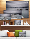 Pier and Boats at Seashore - Bridge and Pier Canvas Wall Art