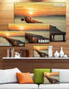 Boat Pier at Sunset - Bridge and Pier Canvas Wall Art