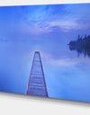 Jetty at Blue Dawn Panorama - Bridge and Pier Canvas Wall Art