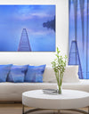 Jetty at Blue Dawn Panorama - Bridge and Pier Canvas Wall Art