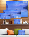 Jetty at Blue Dawn Panorama - Bridge and Pier Canvas Wall Art