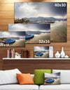 Blue Boats in Pokhara Lake - Boat Canvas Wall Art