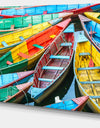 Rowing Boats on the Lake in Pokhara - Boat Wall Artwork on Canvas