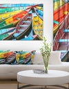 Rowing Boats on the Lake in Pokhara - Boat Wall Artwork on Canvas