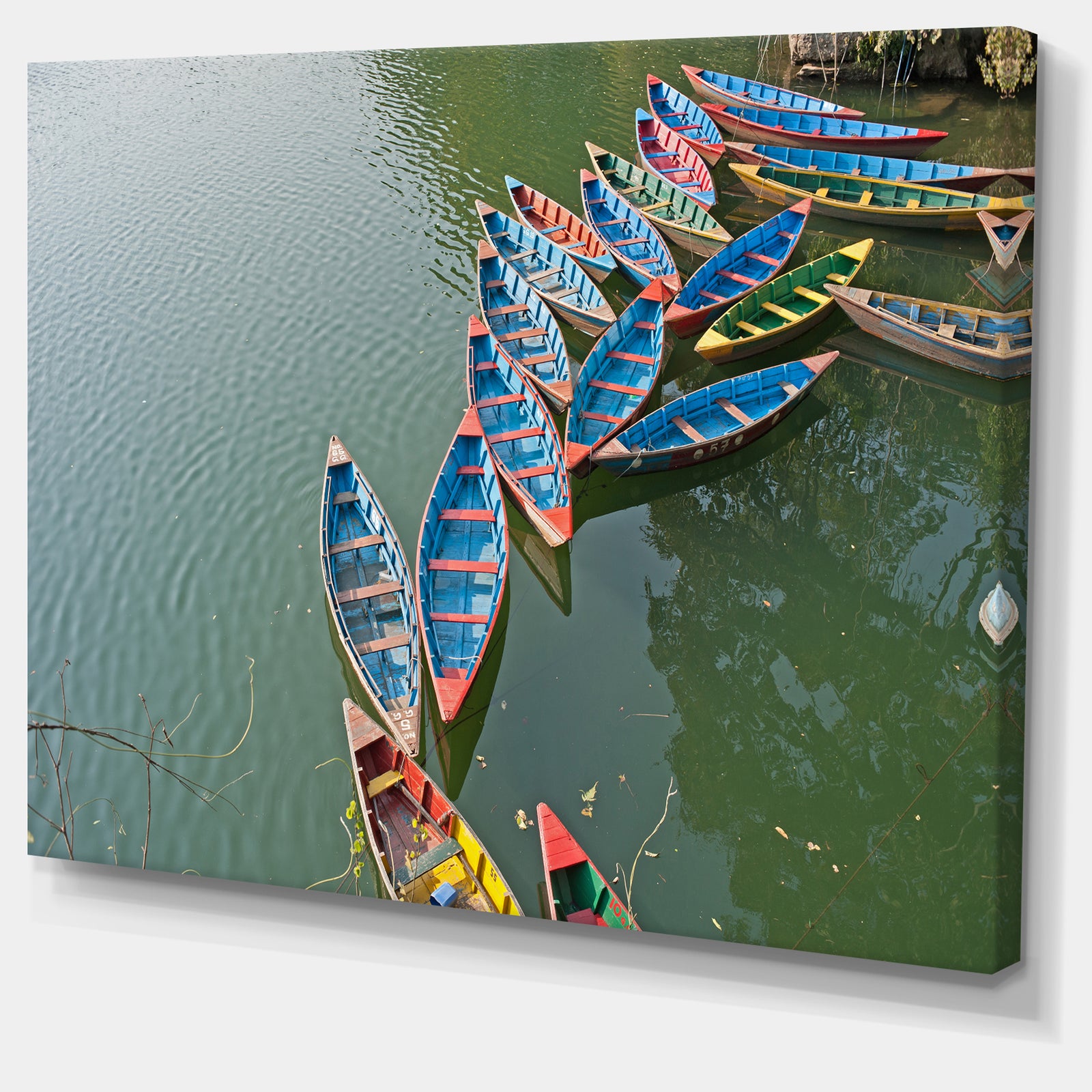 Phewa Lake in Pokhara Nepal - Boat Wall Artwork on Canvas