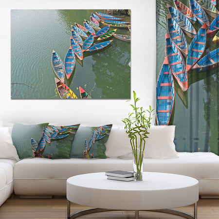 Phewa Lake in Pokhara Nepal - Boat Wall Artwork on Canvas