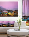 Boats under Twilight Sky in Phewa - Boat Wall Artwork on Canvas