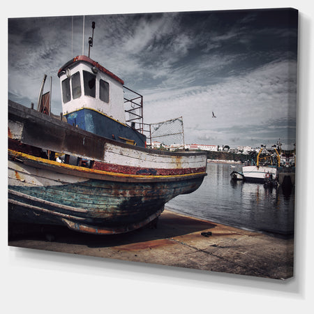 Old Fishing Boat - Boat Wall Artwork on Canvas