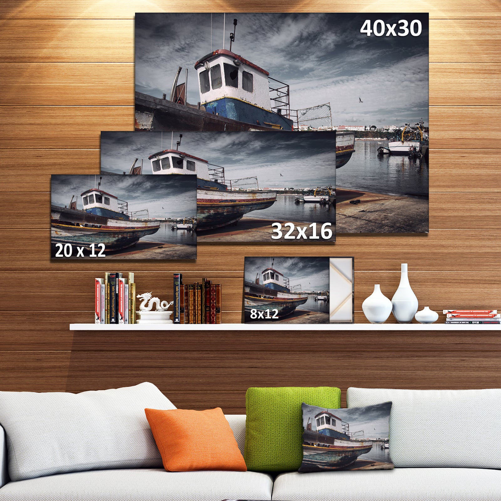 Old Fishing Boat - Boat Wall Artwork on Canvas