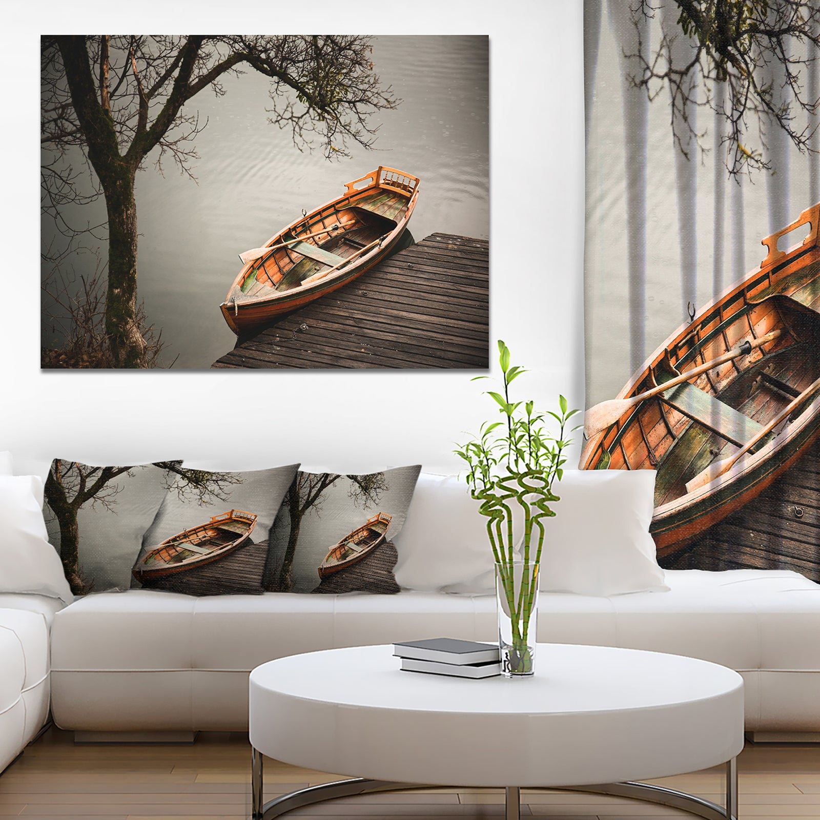 Little Rowing Boat Ferry - Boat Wall Artwork on Canvas