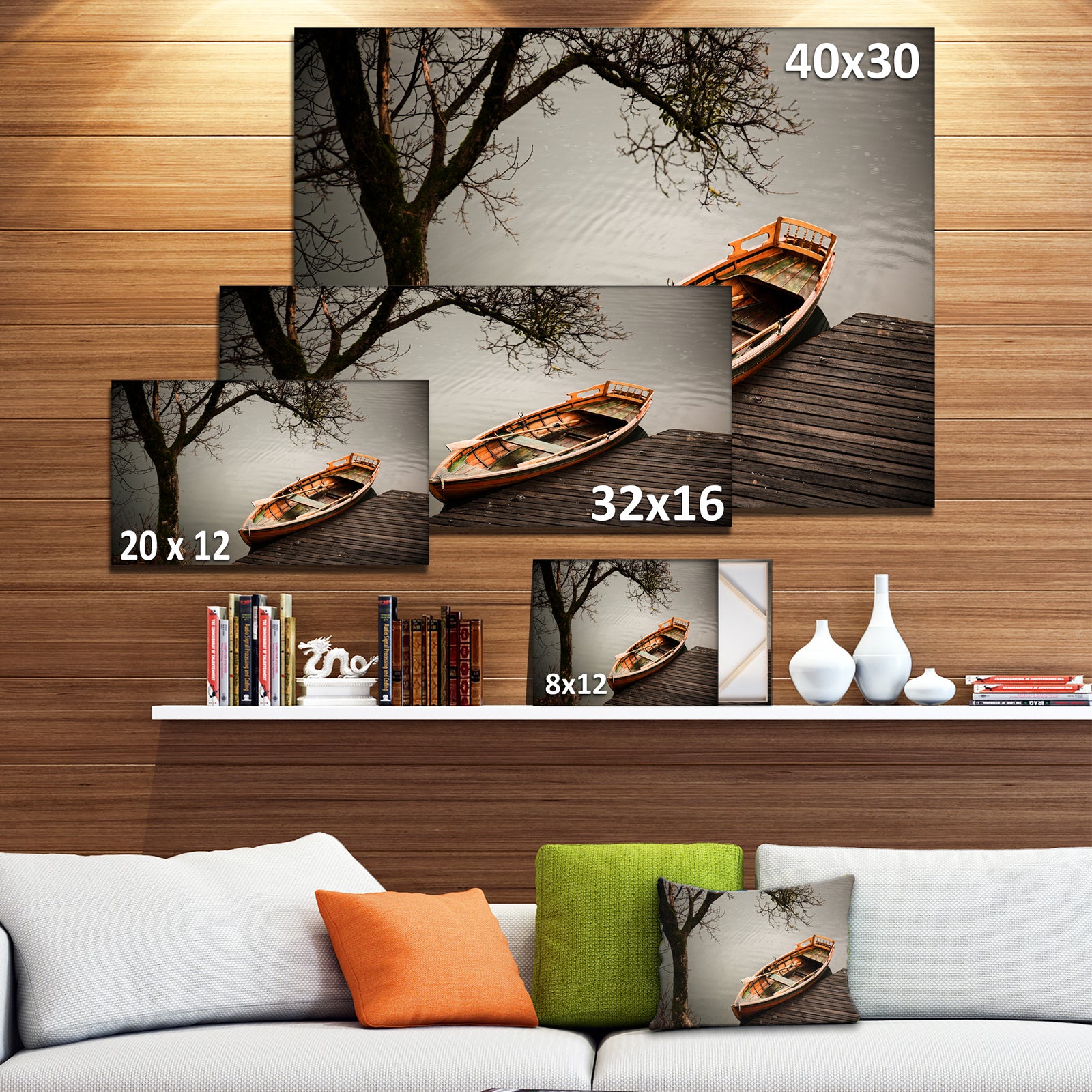 Little Rowing Boat Ferry - Boat Wall Artwork on Canvas