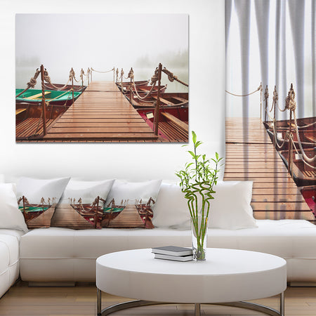 Boats in Mysterious Fog - Boat Wall Artwork on Canvas