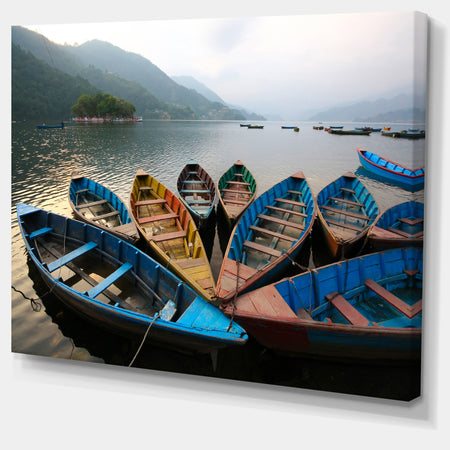 Beautiful Boats in Phewa Lake - Boat Wall Artwork on Canvas