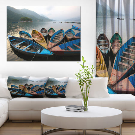 Beautiful Boats in Phewa Lake - Boat Wall Artwork on Canvas