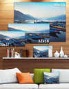 Blue Wooden Boats in Lake - Boat Canvas Artwork