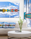 Moving Colorful Boats in Lake - Boat Canvas Artwork