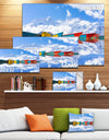 Moving Colorful Boats in Lake - Boat Canvas Artwork