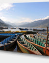 Colorful Boats Pokhara Lake - Boat Canvas Artwork