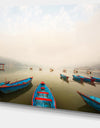 Moving Boats in Mountain Lake - Boat Canvas Artwork