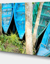 Blue Boats on Lake Phewa - Boat Canvas Artwork