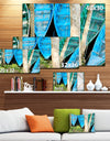 Blue Boats on Lake Phewa - Boat Canvas Artwork