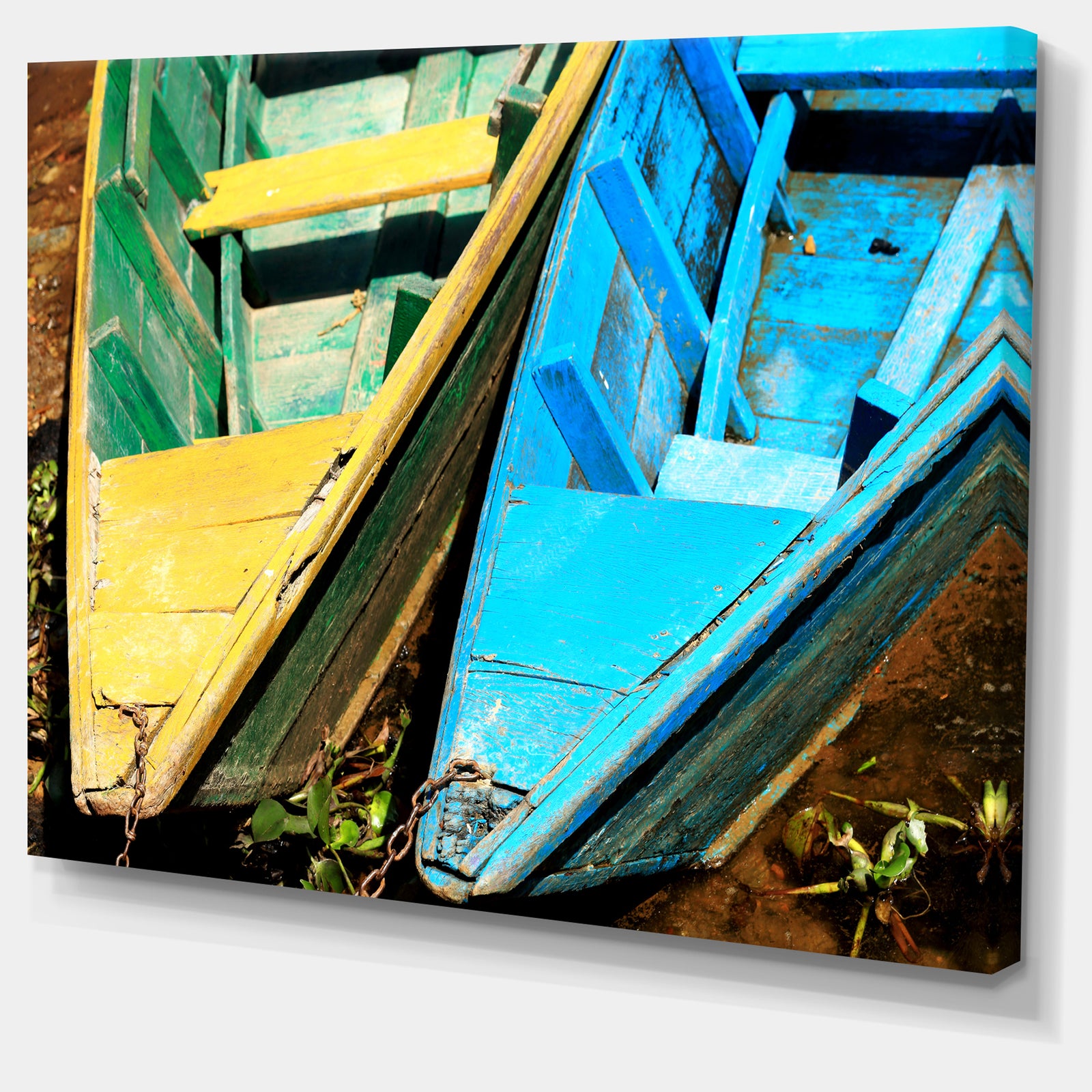 Wooden Boats on Lake Phewa - Boat Canvas Artwork