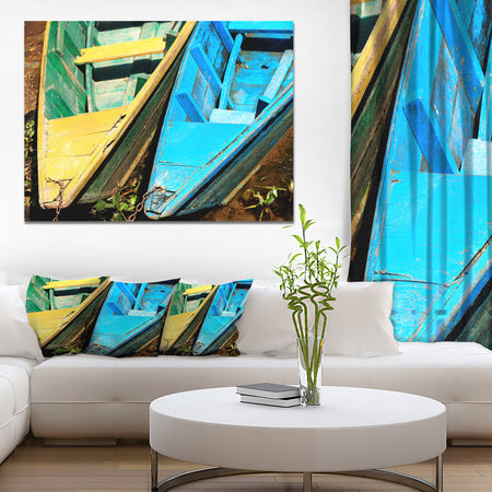 Wooden Boats on Lake Phewa - Boat Canvas Artwork