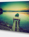 Pier and Boat in Vintage Lake - Boat Canvas Artwork